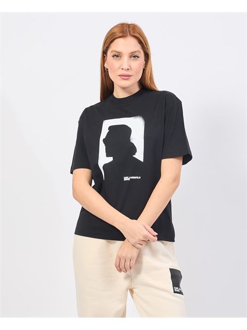 T-shirt Karl Lagerfeld noir avec logo KARL LAGERFELD | 245J1711J101